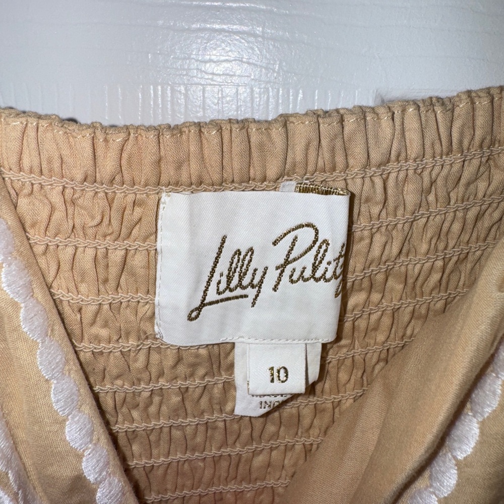Lilly Pulitzer Tan Maxi Dress with White Embroidery - Picture 4 of 4